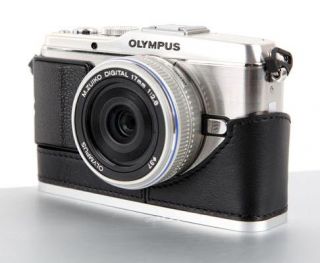 Zelenpol Leather Camera Half Case Neck Hand Straps Set for Olympus E P3