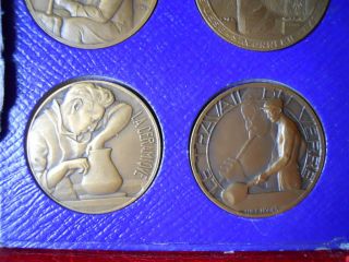 1937 R Paris Arts Techniques Expo Art Deco Set 4 Medals