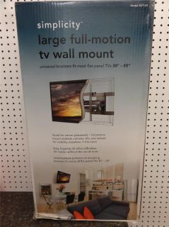 New Simplicity Large Full Motion TV Wall Mount TV's 30" 55" SLF1 B1