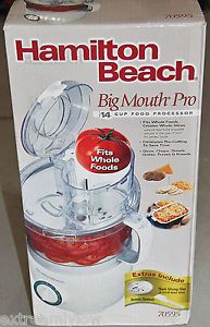 New Hamilton Beach 70595 Big Mouth Pro 14 Cup Food Processor Chops Whole Foods