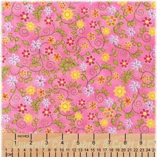 Robert Kaufman Phoebe Small Pink Floral Flannel Fabric