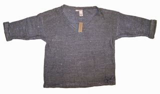DKNY Jeans Womens Sequin V Neck Sweater Gray