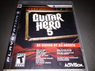 Sony PlayStation 3 Guitar Hero 5 Game PS3 Music Rock Band Simulator 85 Songs