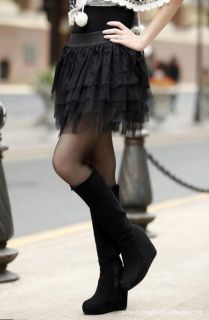 Fashion Sexy Lady Lace Gauze Tutu Women 5 Layer Ruffle Render Cake Mini Skirt