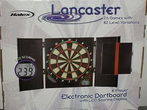 Halex Lancaster 8 Player Electronic LCD Display Dart Board 26 Games 82 Levels