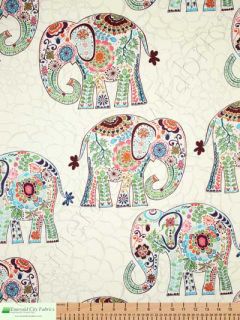 Free Spirit Karavan Marrakech Artisan Elephants Cotton Quilt Quilting Fabric Yd
