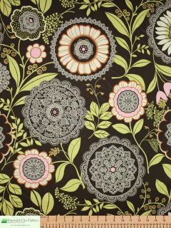 Amy Butler Lotus Lacework Olive Cotton Quilt Fabric