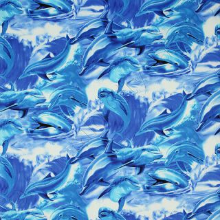 Timeless Treasures Dolphins Porpoises Blue Ocean Novelty Cotton Quilt Fabric Yd