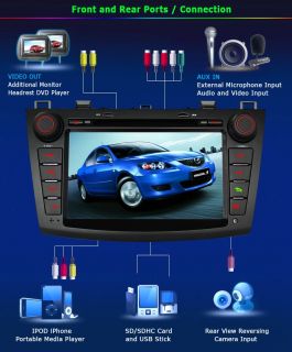 3G Internet Pip Car DVD GPS Navi Stereo HD for New Mazda 3 2010 2012 Free Camera