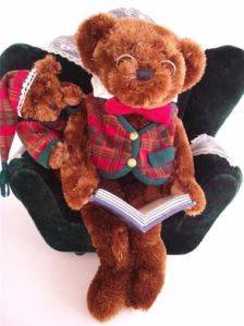 Big Dan Dee 17" x 20" Plush Papa Baby Bear Chair Book Night Before Christmas