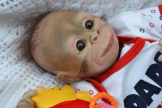 PJs ♥ So Cute ♥ Reborn Baby Boy Orangutan Monkey Chimp Was Bindi Now Koko