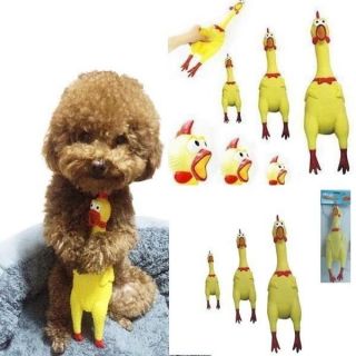 Screaming Shrilling Yellow Rubber Chicken Pet Dog Toys Boy Kids Sound Toy