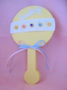 Handmade Greeting Card New Baby Baby Rattle Card