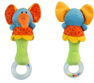 Lovely Kids Baby Soft Cow Model Handbells Rattles Handle Developmental Toy One