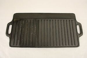 Professional Heavy Duty Reversible Double Burner Cast Iron Grill Griddle 20"X9"