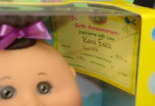 Cabbage Patch Kids CPK Newborns Baby Girl 30th Kerri Brunette 11 Inch 