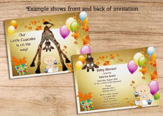 Funny Giraffe Cute Boy Baby Shower Invitations Cheap Printable JPEG DIY Invites