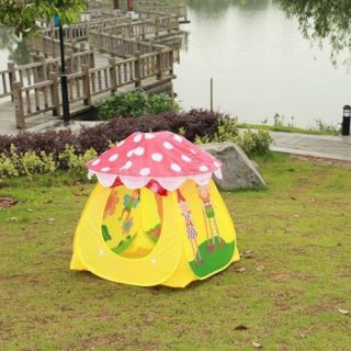 Portable Folding Kids Toy Mushroom Tent Play House Cubby Hut Game Castle Gift