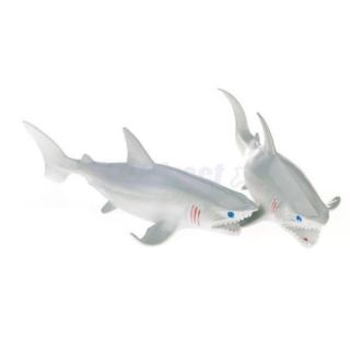 2pcs Marine Animal Model Shark Model Kids Toy w Squeeze Horn Safe PVC Material