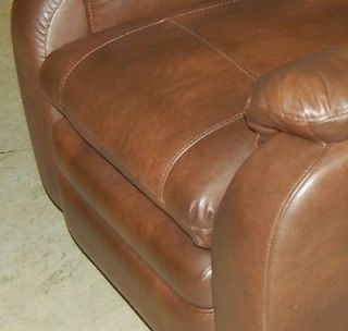 Elite Leather Furniture Halden Brown Leather Swivel Recliner Chair Made in USA