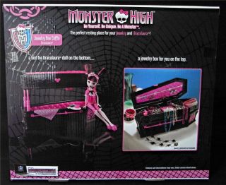 New Monster High Draculaura Jewelry Box Coffin Bed with Dead Tired Doll