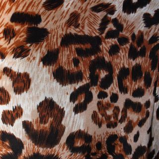 Brown Leopard Strapless Party Gown Evening Cocktail Long Maxi Dress Size S