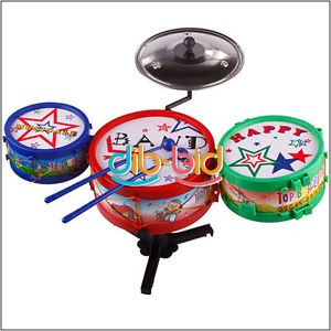 New Children Colorful Plastic Musical Instruments Toy Kids Drum Kit Set