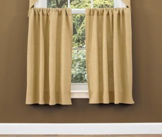 1 Pair of Country Natural Burlap Primitive Window Tiers 72" x 36"