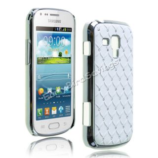White Bling Crystal Stars Hard Case Cover for Samsung Galaxy s Duos S7562