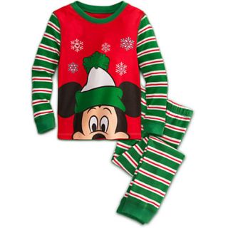  Striped Mickey Mouse Boys Winter Pajamas Set 2T Baby Toddler PJ'S