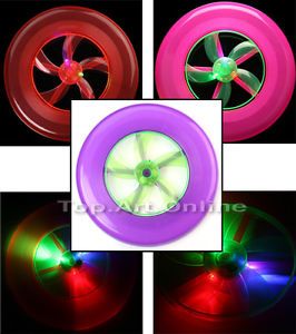 3 Colorful Spin LED Light Outdoor Toy Flying Saucer Disc Frisbee UFO 20M Fr Kids