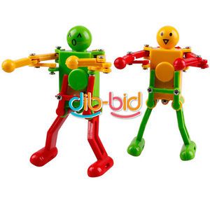 Red Yellow Green Clockwork Spring Wind Up Dancing Robot Children Kids Toy Gift