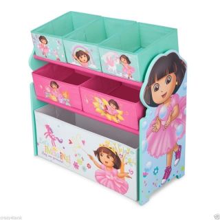 Dora The Explorer Multi Bin Toy Organizer for Girls Box Bins Storage Toddler