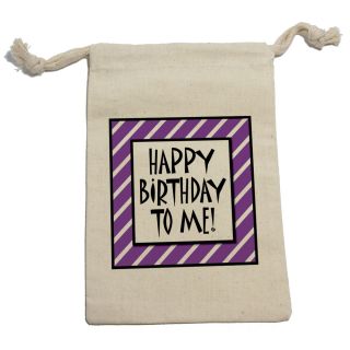 Happy Birthday to Me Stripes Purple Funny Muslin Cotton Gift Party Favor Bags