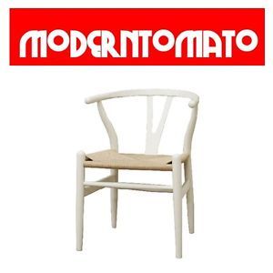 Mid Century Modern Danish Wishbone Chair by Moderntomato White Natural