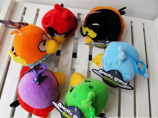 New Angry Birds Space Set of 6 3 5'' Plush Toys Kids Boys Girls Birthday Gifts