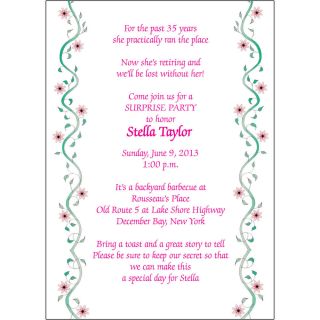 25 Personalized Retirement Party Invitations Rpit 15 Vines White Background
