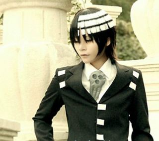 Soul Eater Death The Kid Short Black White Mix Anime Cosplay COS Party Wig Wig