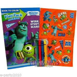 Monsters University Inc Play Pack Birthday Party Supplies Favors Coloring Book