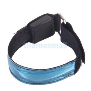 Running Cycling Adjustable LED Flashing Light Reflective Armband Belt Wrap Strap