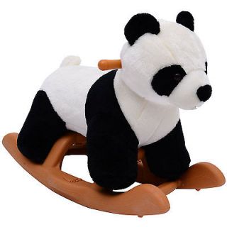 Qaba Baby Kids Toy Plush Rocking Horse Style Panda Bear Theme Riding Rocker