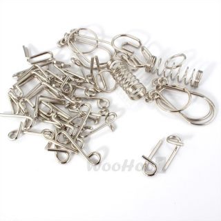 20 x Brain Teaser Metal Wire IQ Puzzle Ring Test Mind Game Toy Gift
