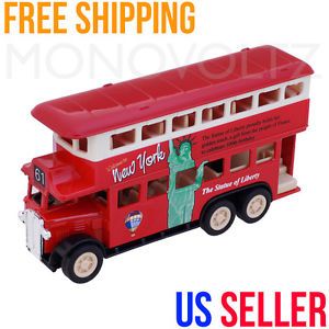 New York City NY NYC Tour Double Decker Bus Die Cast Pull Back Car Kids Toy A