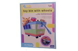 Delta Childrens Kids Baby Toy Bin with Wheels Portable Organization Bus New