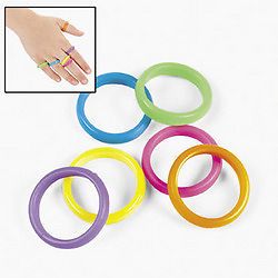 48 Neon Soft Chew Rings Bird Parrot Toy Parts Crafts Kids Toy Favors