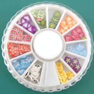 Wholesale Mixed Color Fimo Flower Nail Art Decoration Phone Tips Stickers