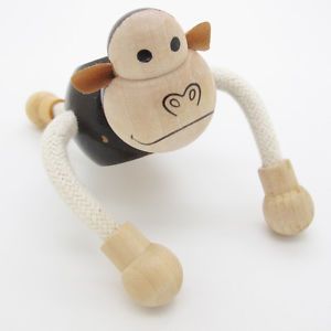 3D Portable Wooden  Animals Wood Figures Baby Kids Toys Monkey