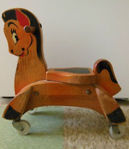 Vintage 1950's Horse Pony Toy Rocking Horse Tricycle Carousel Vintage Western