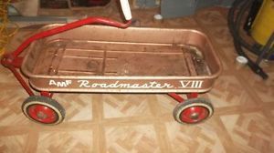 Vintage AMF VIII Roadmaster Metal Childs Kids Riding Pull Toy Red Wagon