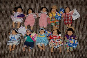 Lot of 10 Baby Dolls Bean Bag Kids Happy Kids My Pals Laurel Dolls by Gigo Toys